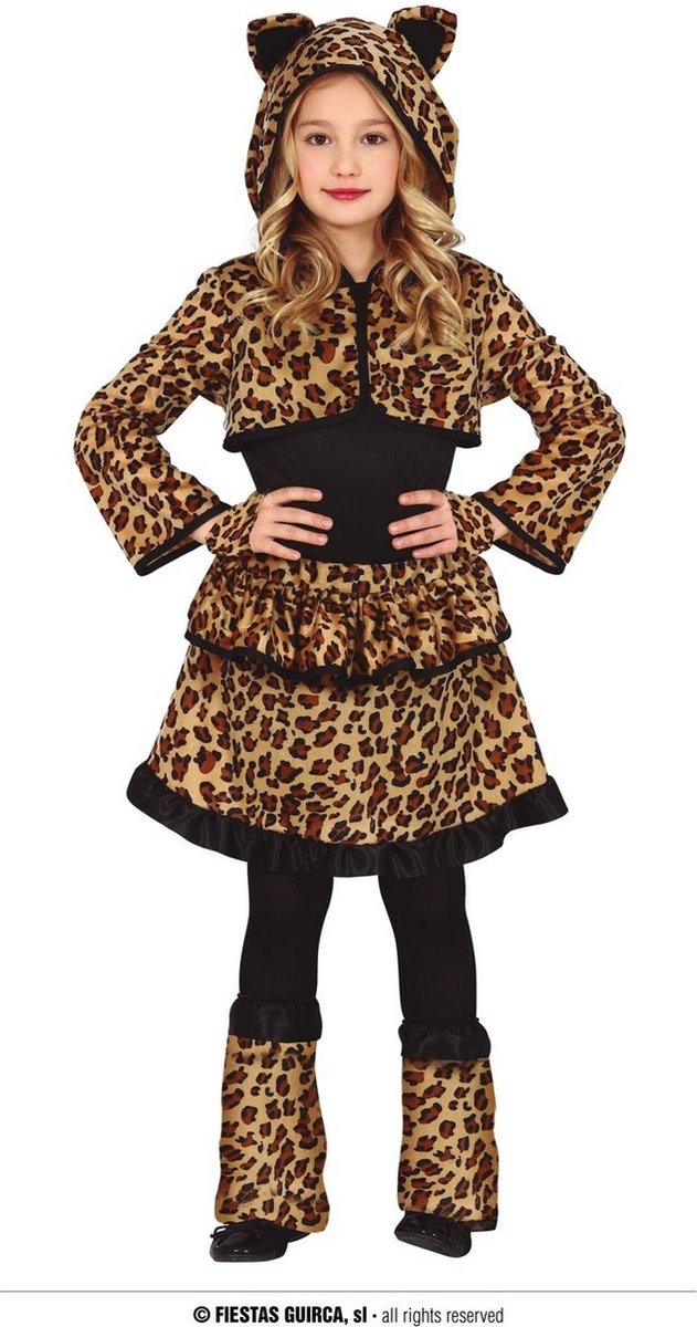 Leeuw & Tijger & Luipaard & Panter Kostuum | Luipaard Lola Loopt Het Snelst | Meisje | 10 - 12 jaar | Carnaval kostuum | Verkleedkleding